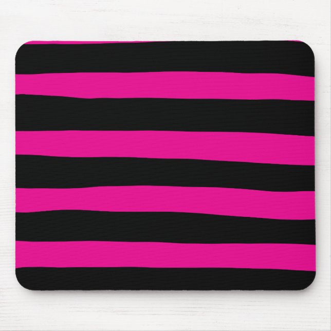Mousepad Listras Desiguais - Magenta e Preto (Frente)