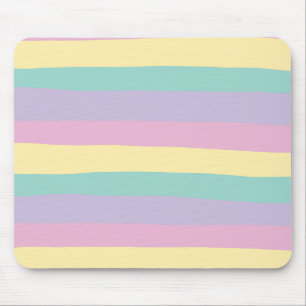 Mousepad Listras Desiguais-Rosa Pastel, Amarelo, Roxo & Ver