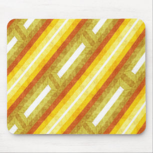 Mousepad Listras Diagonais Retrô em Amarelo e Laranja