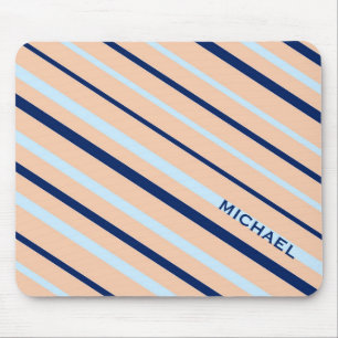 Mousepad Listras Diagonais Rosa e Azul Personalizadas