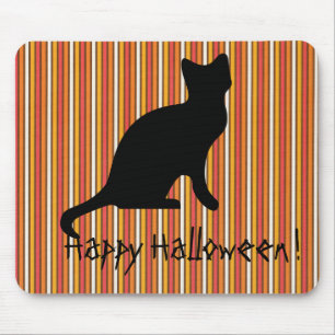 Mousepad Listras do gato preto do Dia das Bruxas