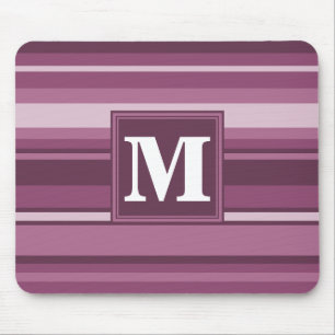 Mousepad Listras do malva do monograma