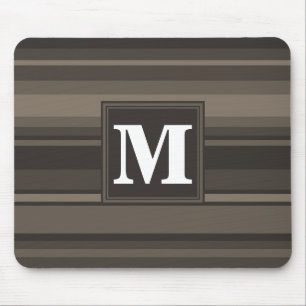Mousepad Listras do taupe do monograma