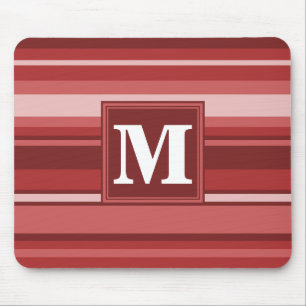 Mousepad Listras do vermelho do monograma