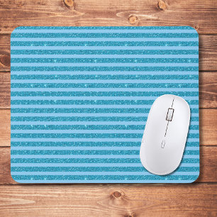 Mousepad Listras Horizontais Estilo Glitter Azul Oceano Chi