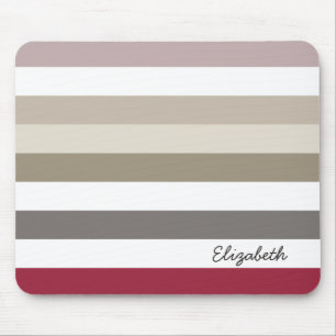 Mousepad Listras horizontais grandes vermelhas bege