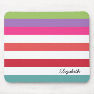 Mousepad Listras horizontais largas do arco-íris feminino