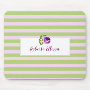 Mousepad Listras Horizontais Liláticas Verdes Personalizad