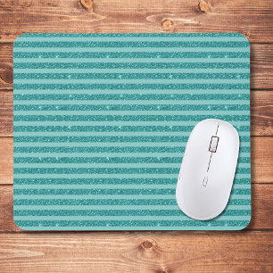 Mousepad Listras Horizontais no Estilo Brilho Verde Turques