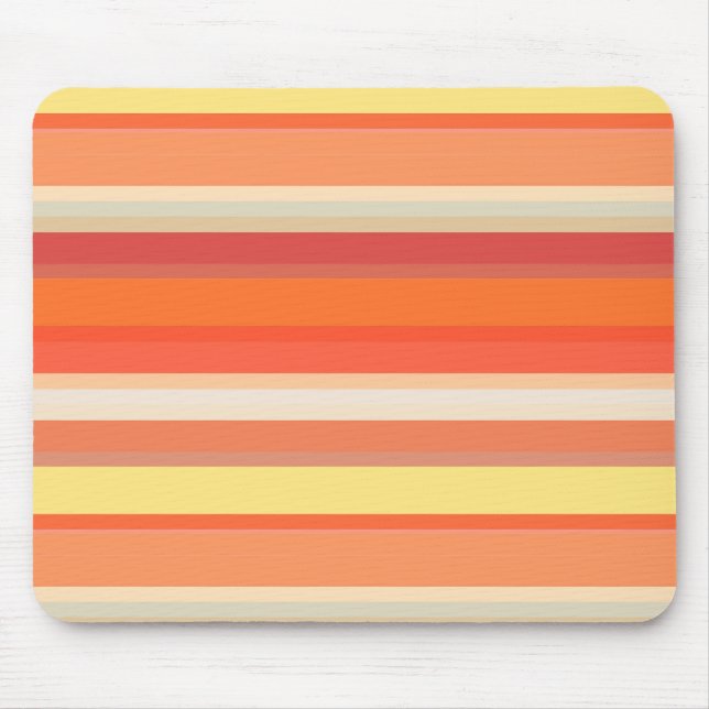 Mousepad Listras laranja vermelhas fofas (Frente)