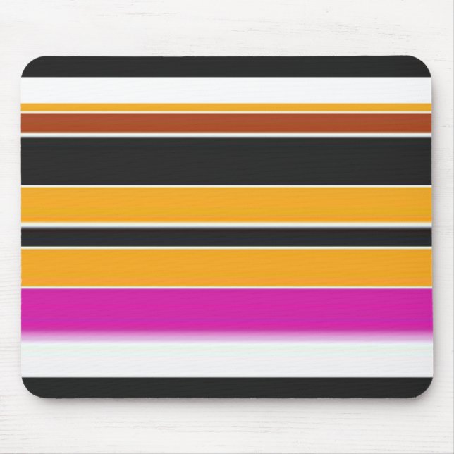 Mousepad Listras laranjas pretas fofas (Frente)