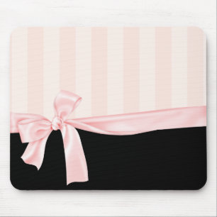 Mousepad Listras & luz cor-de-rosa femininos parisienses -