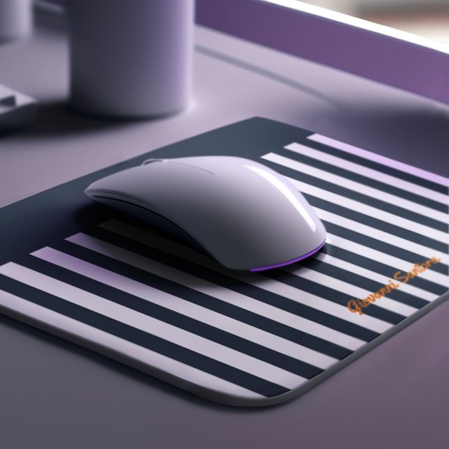 Mousepad Listras Marinho | Monograma do Cavalheiro Moderno (Criador carregado)