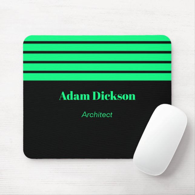 Mousepad Listras neon verde preto (Com mouse)