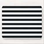 Mousepad Listras pretas & brancas chiques<br><div class="desc">Teste padrão preto e branco elegante das listras. Personalize-o com suas iniciais do nome ou do monograma.  Clique sobre "personalizam-no" botão para umas opções mais adicionais da personalização. Escolha o estilo e a cor de pia batismal.</div>