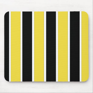 Mousepad Listras pretas, brancas e amarelas