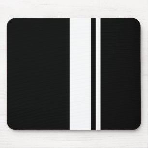 Mousepad Listras pretas & brancas retros clássicas do carr