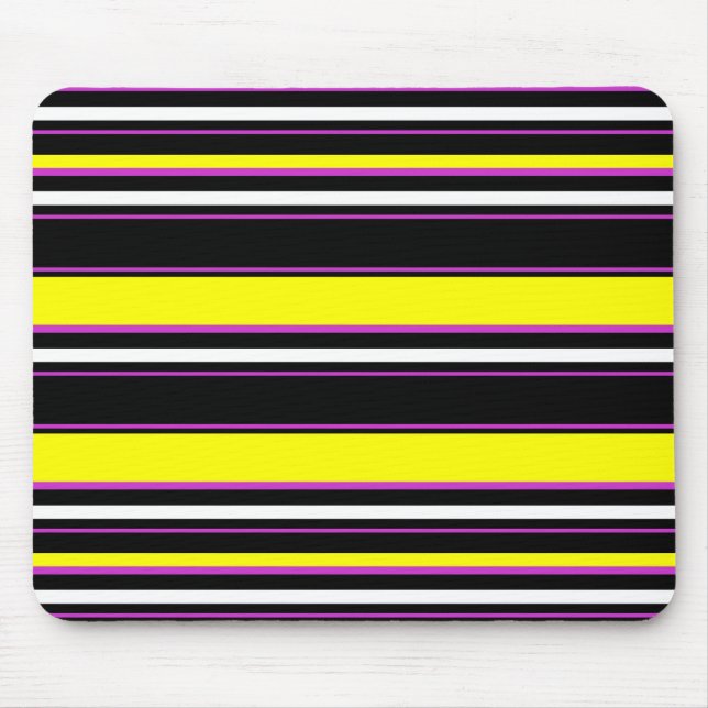 Mousepad Listras pretas e amarelas fofas (Frente)