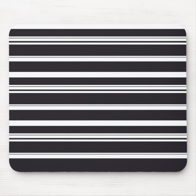 Mousepad Listras pretas e brancas fofas (Frente)