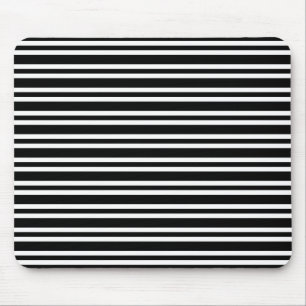 Mousepad Listras Pretas e Brancas Padrão Sem Costura