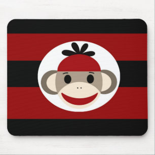 Mousepad Listras pretas vermelhas do chapéu legal do Beani