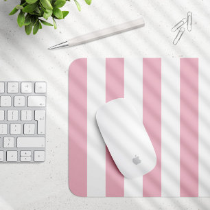Mousepad Listras Rosa, Listras Brancas, Padrões Laminados