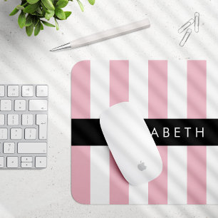 Mousepad Listras Rosa, Padrão Strike, Linhas, Seu Nome