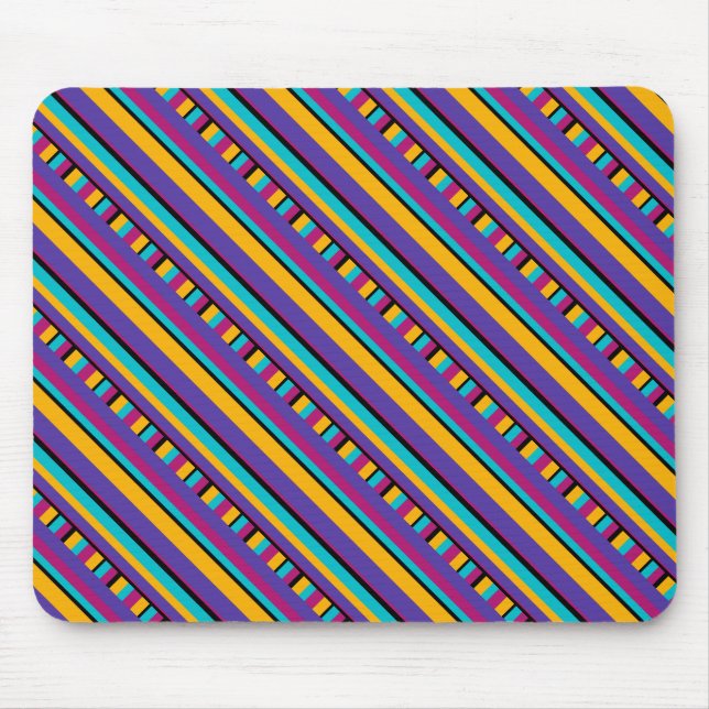 Mousepad Listras roxo amarelo azul (Frente)