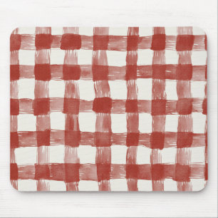 Mousepad Listras Xadrez Brancas Vermelhas