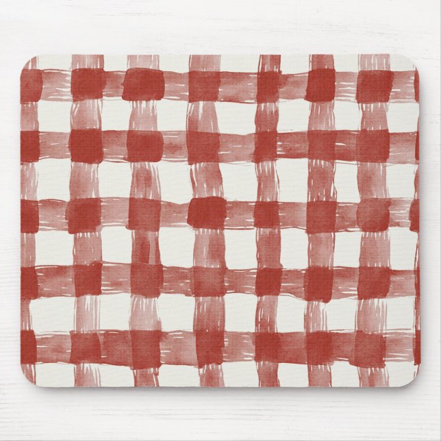Mousepad Listras Xadrez Brancas Vermelhas (Frente)