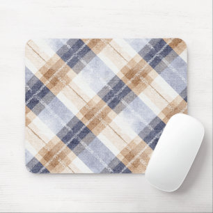 Mousepad Listras Xadrez Creme Marrom Azul
