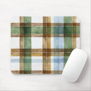 Mousepad Listras Xadrez Verde Marrom Azul