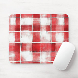 Mousepad Listras Xadrez Vermelho Branco
