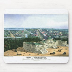 Mousepad Litografia de cor 1852 - vista de Washington