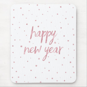 Mousepad Litter Rosa Dourado de Faux de Script do Pincel