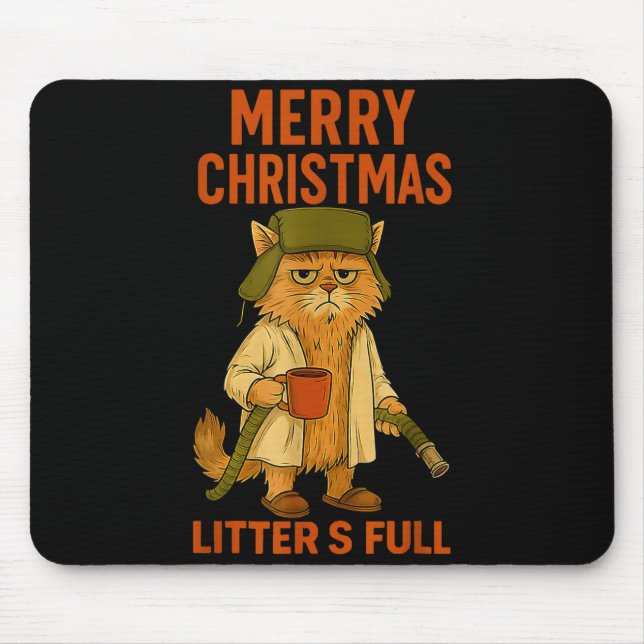 Mousepad Litter's Full Merry Christmas Funny Cat Lovers Hol (Frente)