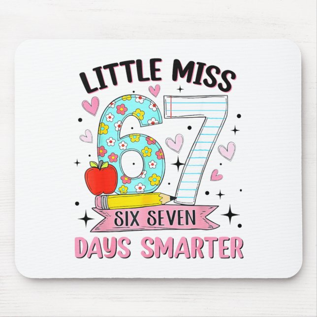 Mousepad Little Miss 67 Days Smarter Coquette Bow 67th Day  (Frente)