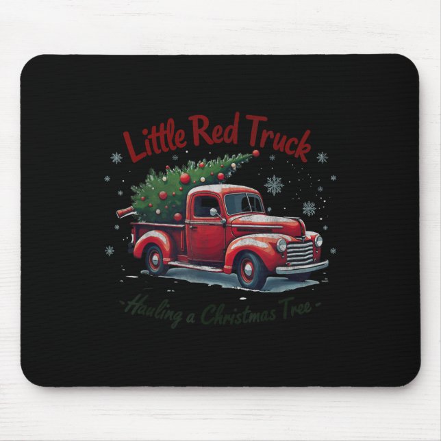 Mousepad Little Red Truck Hauling A Christmas Tree Family M (Frente)