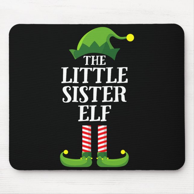 Mousepad Little Sister Elf Matching Family Group Christmas  (Frente)