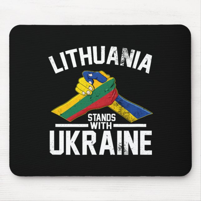 Mousepad Lituânia Apoia a Ucrânia Ucraniano Lituano (Frente)