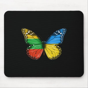 Mousepad Lituano Bandeira Ucraniana Borboleta Lituânia Ucrâ