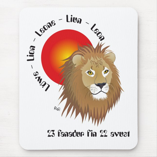 Mousepad Liun 23 fanadur fin 22 avust Mauspad (Frente)