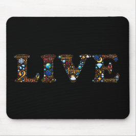Mousepad Live In The Presente Inspirational Word Art