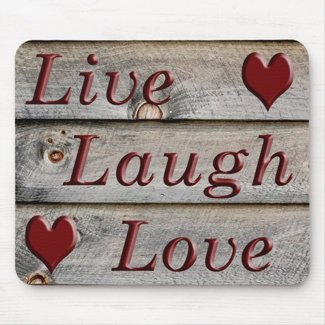 Mousepad Live Laugh Love no lado de um celeiro (Frente)