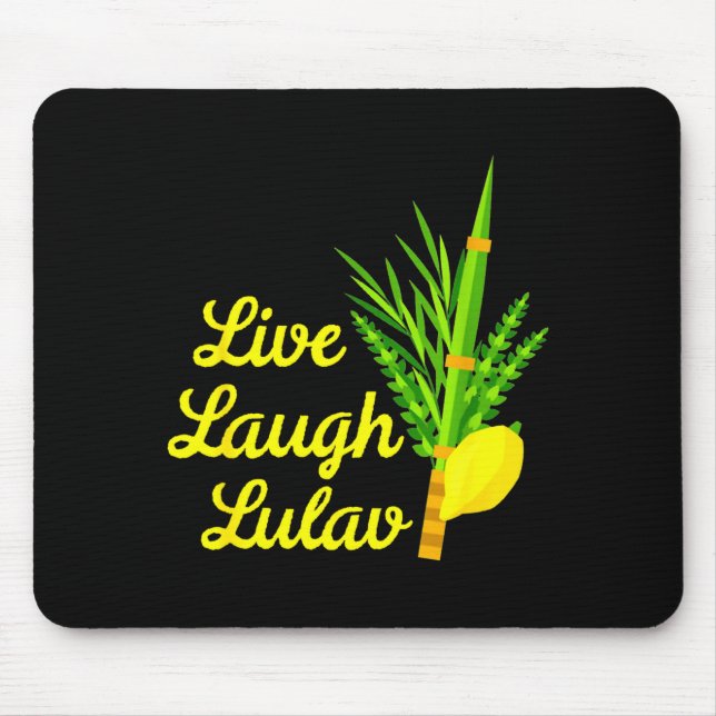 Mousepad Live Laugh Lulav Etrog Happy Sukkot Jewish Sukkah  (Frente)