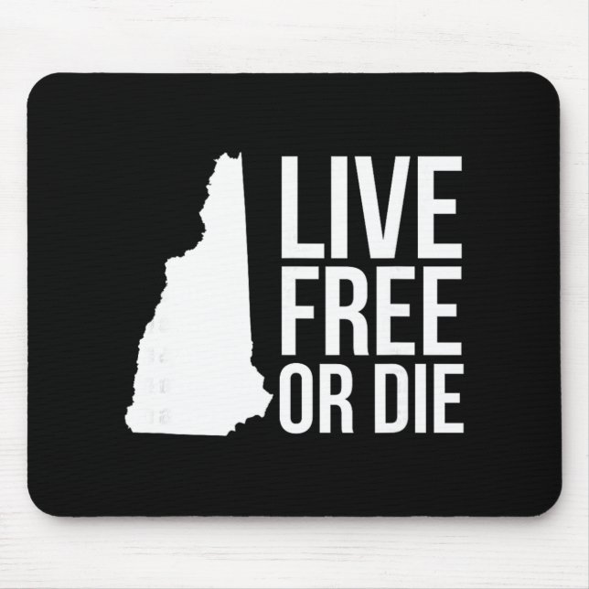 Mousepad Live Or Die Nh Motto New Hampshire Map  (Frente)