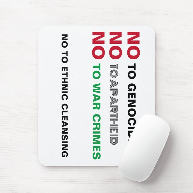 MOUSEPAD LIVRE PALESTINA NÃO AO GENOCÍDIO DE CRIMES DE GUER (Com mouse)