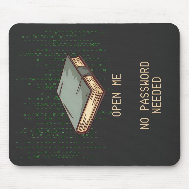 Mousepad Livro Antigo com Cotação de Código Binário para Ge (Frente)