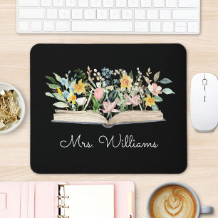 Mousepad Livro de Aquarela Flor Floral Agradecimento ao Pro