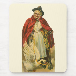 Mousepad Livro de Histórias Vintage da Gansa Mãe Vitoriana